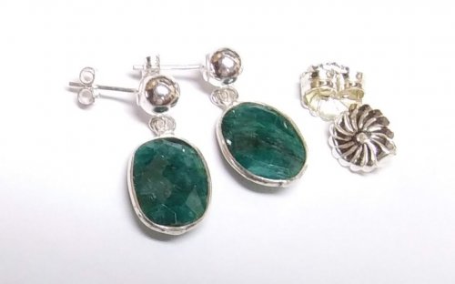 Judy Larson's Diamonds, Emeralds, and Sapphires, Oh My.  - , Contemporary Wire Jewelry, Butane Torch, Soldering, Solder, sapphire earrings